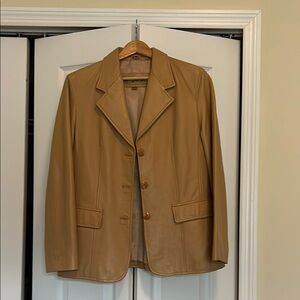 Vintage Tan Leather Blazer